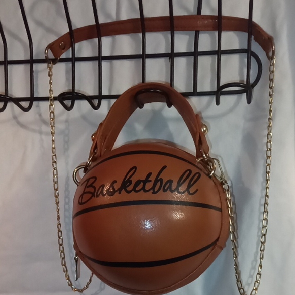 Brown Basketball Handbag